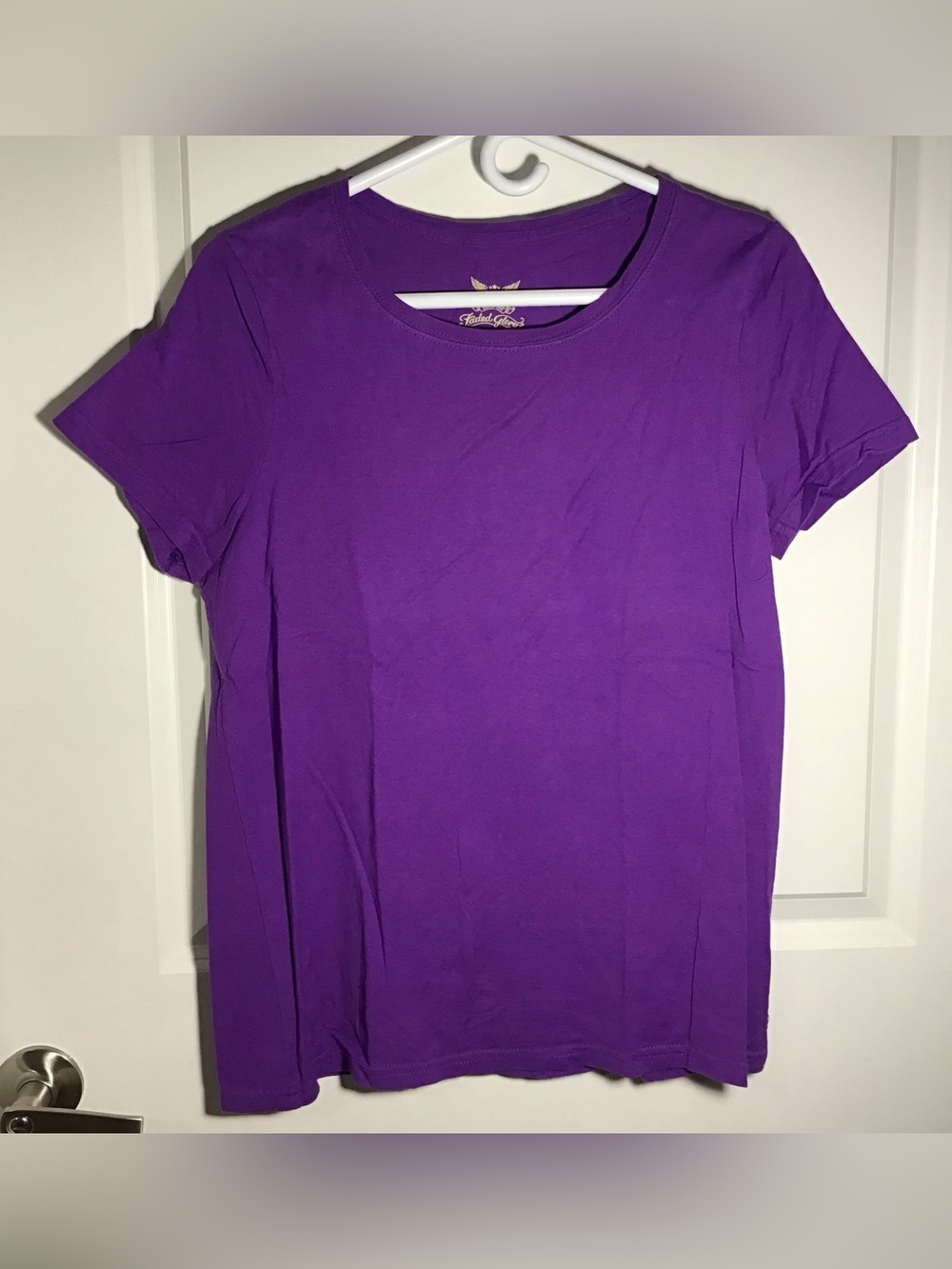 Faded Glory Women's Purple Short Sleeve Crewneck Tee L